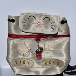 Harveys Lucky Kitty Maneki-Neko Cat Backpack Purse Collectors Series NEW